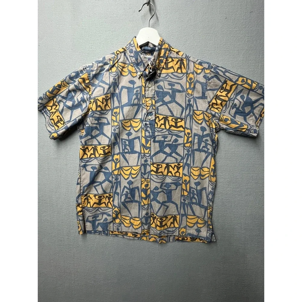 VTG Reyn Spooner S (21x27) Hawaiian Aloha Shirt Made Hawaii Abstract Art 80s